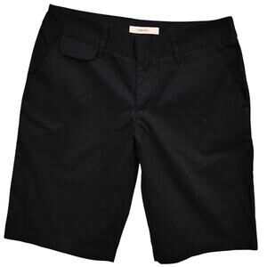 Merona Bermuda Shorts Size 4 Black 5 Pockets Belt Loops 100% Cotton Zippered